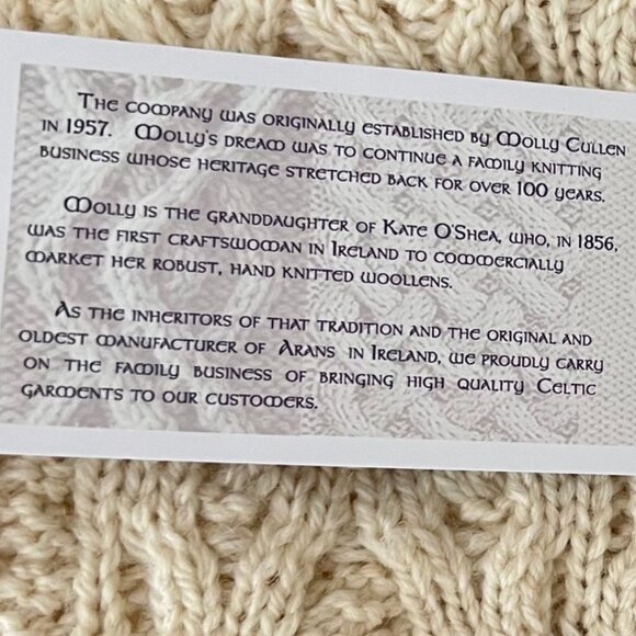 NEW Aran Mor 100% Irish Marino Wool Sweater Natural Colour, Size L - Picture 12 of 16
